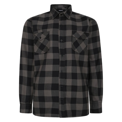 Bigdude Kariertes Overshirt Anthrazit/Schwarz, groß