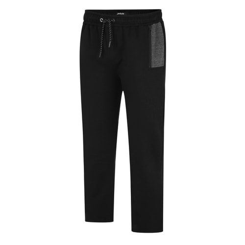 Bigdude Contrast Jogginghose mit Reißverschlusstaschen Schwarz/Kohle