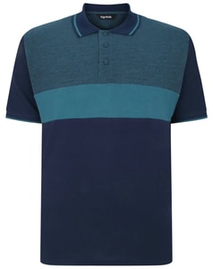 Bigdude Dobby Color Block Poloshirt Marineblau