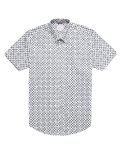 Ben Sherman Kurzarmhemd mit Geo-Print, Hellblau