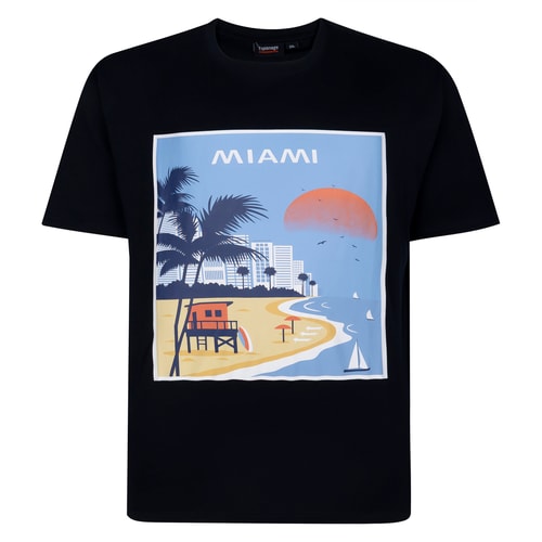 T-Shirt mit Miami-Spionage-Print, Marineblau