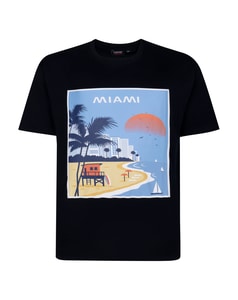 T-Shirt mit Miami-Spionage-Print, Marineblau