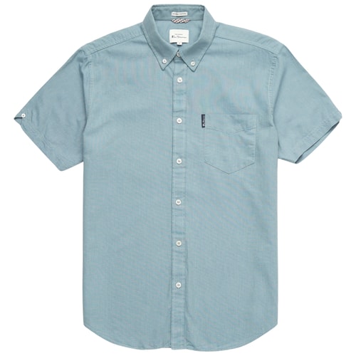 Ben Sherman Oxford Kurzarmhemd Blue Shadow