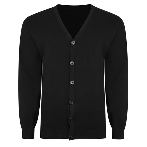 Bigdude Strickjacke mit V-Ausschnitt Schwarz