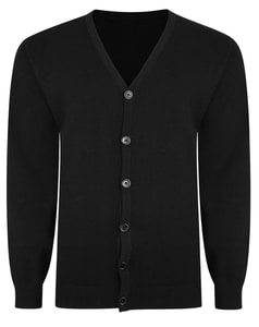 Bigdude Strickjacke mit V-Ausschnitt Schwarz