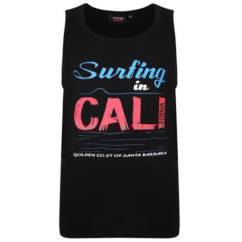 Espionage Surfing Print Tank Top Schwarz