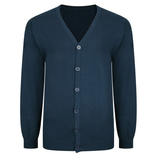 Bigdude Strickjacke mit V-Ausschnitt Blau