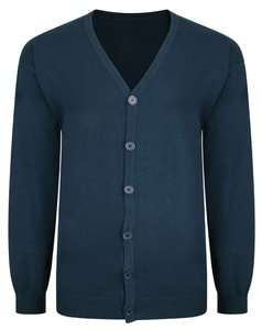 Bigdude Strickjacke mit V-Ausschnitt Blau
