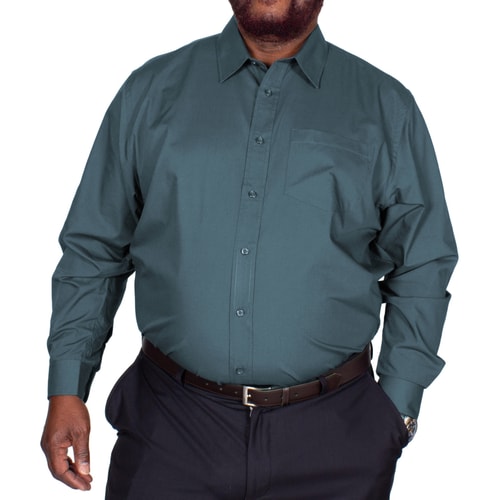 Bigdude klassisches Popeline Hemd Petrol Tall Fit