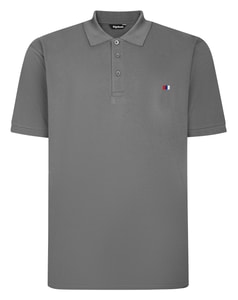 Bigdude Poloshirt mit gesticktem Logo, Anthrazit