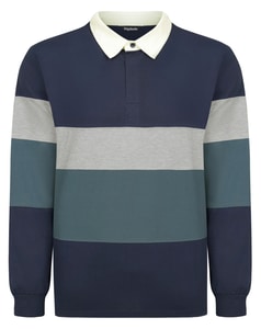 Bigdude Gestreiftes Rugby-Shirt Marineblau Größe L