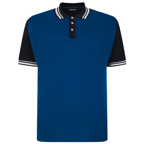 Bigdude Dobby Two Tone Poloshirt Königsblau/Marineblau