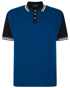 Bigdude Dobby Two Tone Poloshirt Königsblau/Marineblau