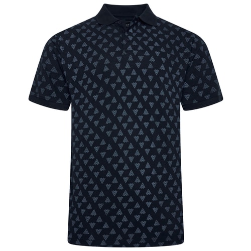 KAM Arrow Print Jersey Poloshirt Carbon