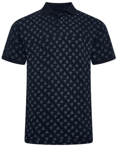 KAM Arrow Print Jersey Poloshirt Carbon