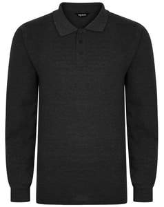 Bigdude Langarm Poloshirt Charcoal Marl