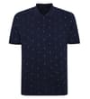 – AOP – Geometrisches Poloshirt mit Knöpfen, Marineblau, Groß