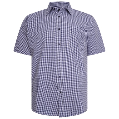 Cotton Valley Small Gingham Check Kurzarmhemd Marineblau