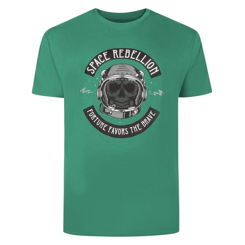Bigdude Space Rebellion Print T-Shirt Teal