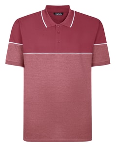 Bigdude Colour Block Polo mit Paspelierung, Karmesinrot