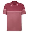 Colour Block Polo mit Paspelierung, Karmesinrot