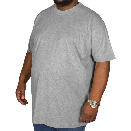 Bigdude einfarbiges T-Shirt mit Rundhalsausschnitt Grau