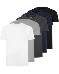Bigdude 5er-Pack einfarbige T-Shirts