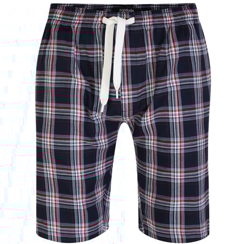 Bigdude gewebte karierte Pyjama-Shorts Marine/Rot