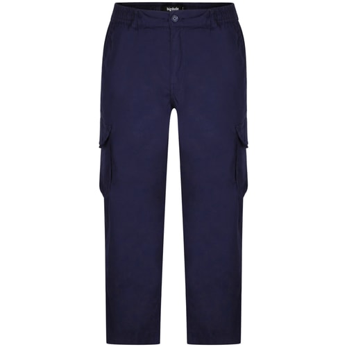 Bigdude Leichte Cargohose mit Gummizug in der Taille Marineblau