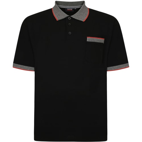 Espionage Hahnentritt Poloshirt Schwarz