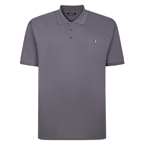 Bigdude Poloshirt mit gesticktem Logo, Stein