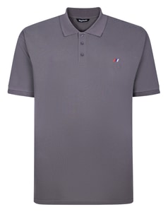 Bigdude Poloshirt mit gesticktem Logo, Stein