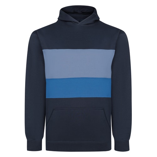 Bigdude Hoodie mit horizontalem Schnitt und Nähtechnik, Marineblau