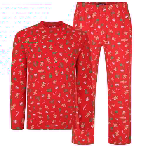 Bigdude All Over Christmas Print Pyjama-Set Rot