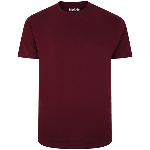 Bigdude Einfarbiges T-Shirt Burgunderrot