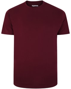Bigdude Einfarbiges T-Shirt Burgunderrot