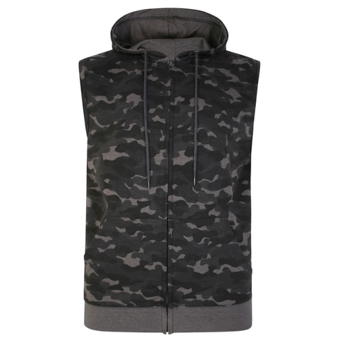 Bigdude Hooded Camo Gilet Anthrazit