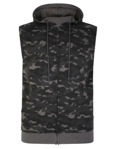 Bigdude Hooded Camo Gilet Anthrazit