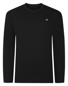 Bigdude Rundhalspullover mit Logo, Schwarz