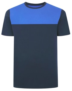 Bigdude Cut & Sew T-Shirt Marineblau/Königsblau