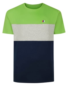 Bigdude Stickerei T-Shirt zum Zuschneiden und Nähen, Grasgrün/Grau meliert/Marineblau, Größe L