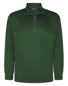 Bigdude Stepp-Sweatshirt mit halbem Reißverschluss, Dunkelgrün