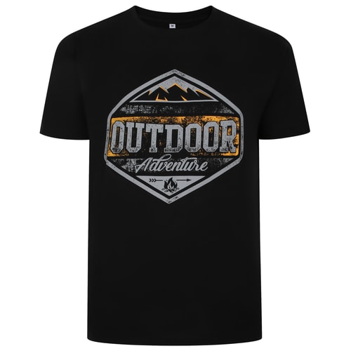 Bigdude Outdoors Print T-Shirt Schwarz