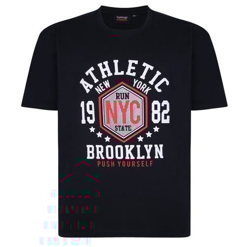 Spionage Athletic Print T-Shirt Schwarz