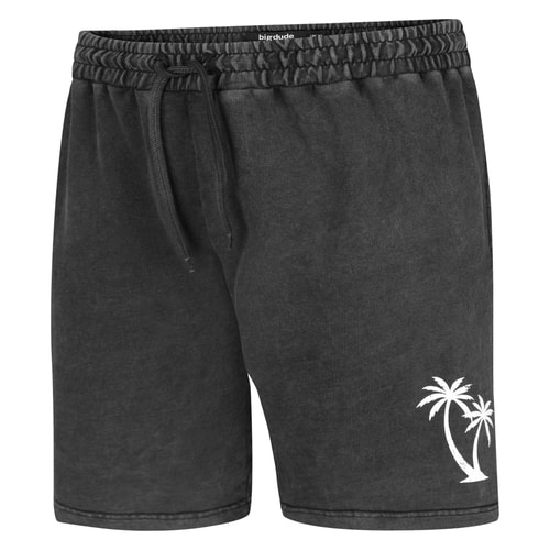 Bigdude Acid Wash Shorts Schwarz