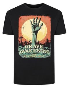 Bigdude Grave Awakening Print T-Shirt Schwarz Groß