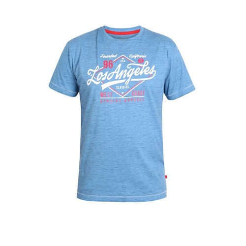 D555 Los Angeles Print T-Shirt Blau