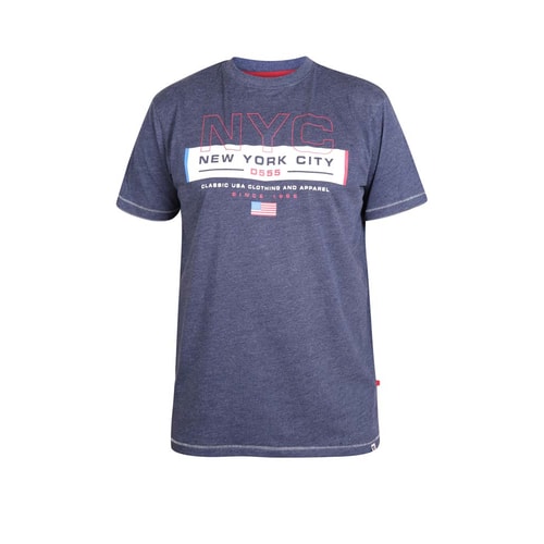 D555 NCY Print T-Shirt Marineblau 