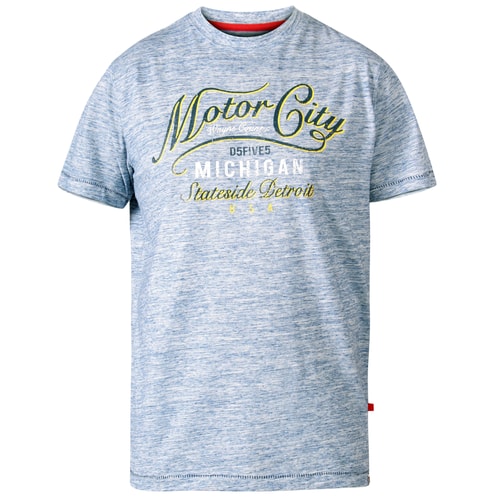 D555 Stirling Motor City Print T-Shirt Blau 