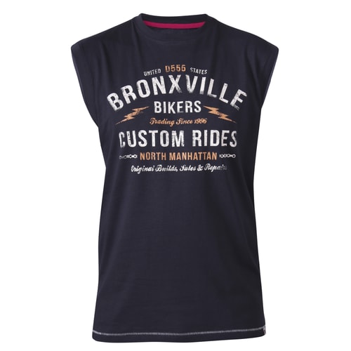 D555 Wrexham Bronxville Bikers Print Tank Top Blau